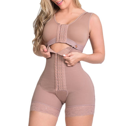 High Compression Full Body Shapewear With Hook And Eye Front