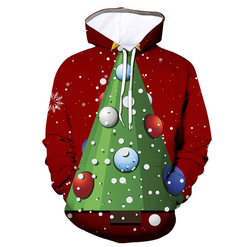 Christmas Hoodie Men's Autumn And Winter 3D Printed Pullover