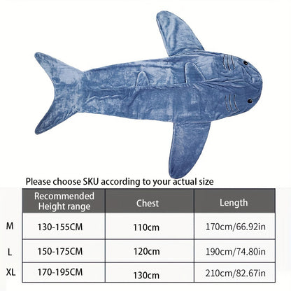 Shark Onesie Blanket For Adults, Shark Blanket Hoodie, Shark Blanket Super Soft Cozy Flannel, Boys Girls Cosplay Costume Sleeping Bag For Night