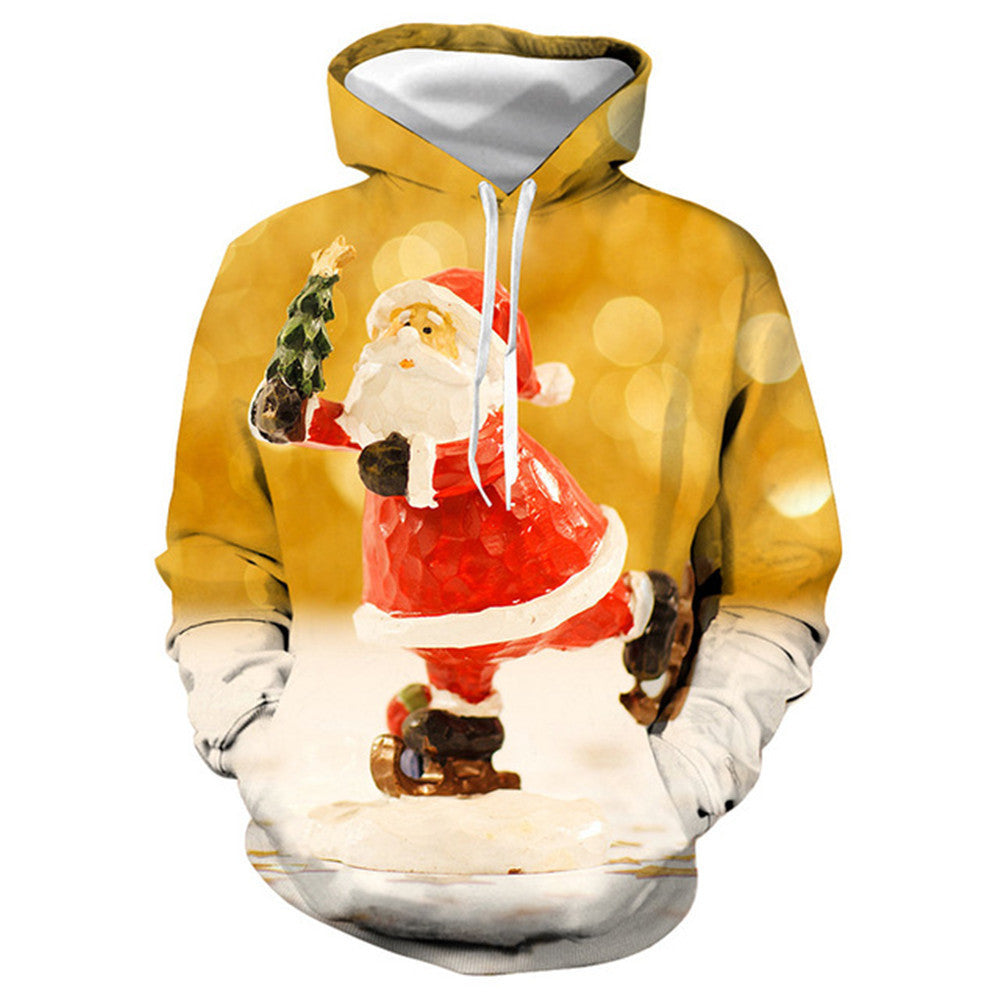 Christmas Hoodie Men's Autumn And Winter 3D Printed Pullover