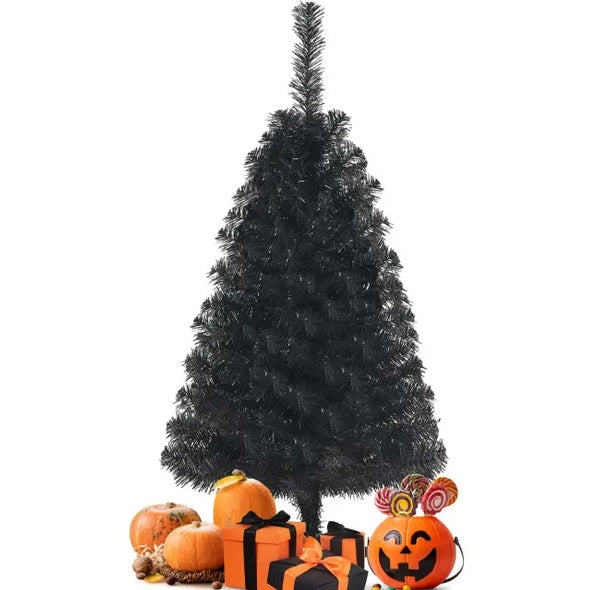 36 Inch Unlit Artificial Christmas Mini Tree With Plastic Stand