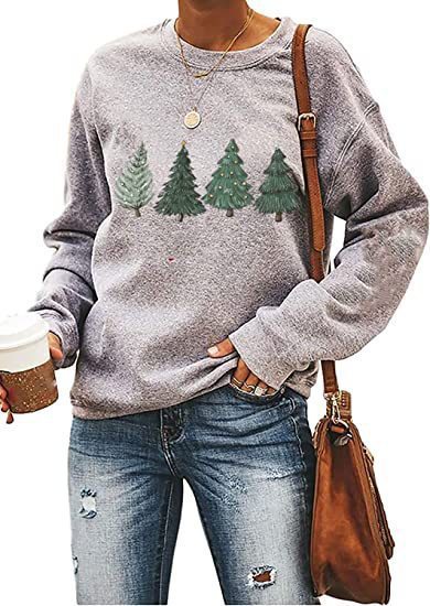 Printed Round Neck Long Sleeved Sweatshirt