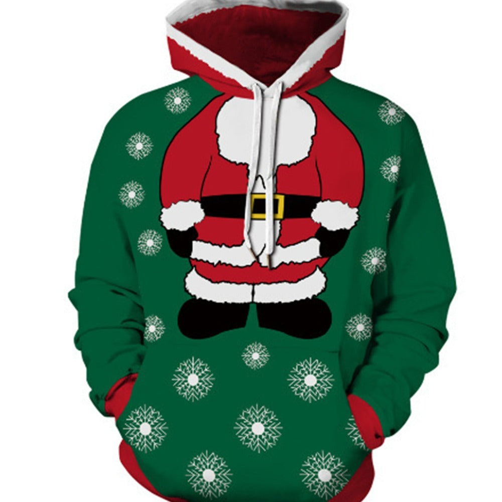 Christmas Hoodie Men's Autumn And Winter 3D Printed Pullover