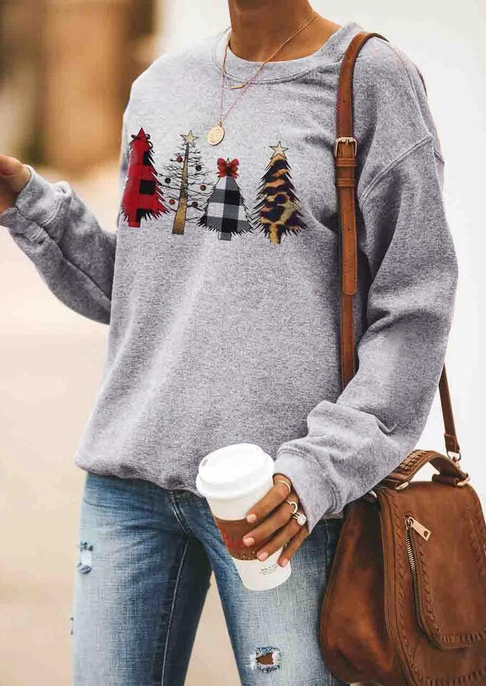 Printed Round Neck Long Sleeved Sweatshirt