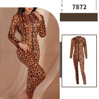 Leopard Bodysuit Long Sleeve Leopard Bodysuit