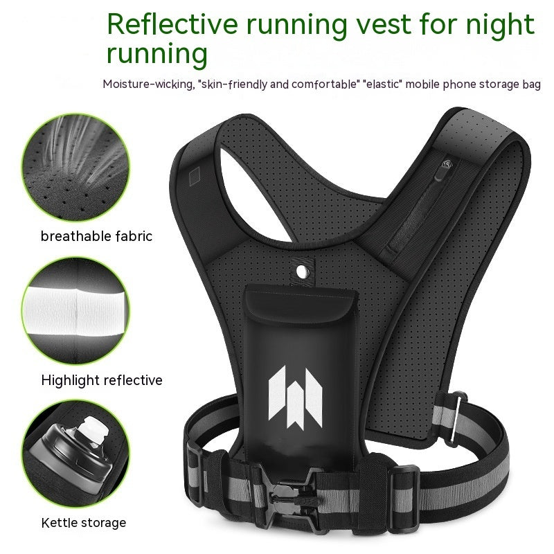 Running Reflective Warning Night Fishing Riding Vest Mobile Phone Bag Elastic Elastic Band