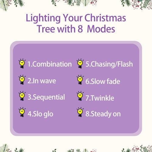 Pre-Installed Christmas Artificial Tree 4-Piece Set, Garland, Garland & 2 Entrance Trees Set, Christmas With LED Lights, PVC Festive Celebration Set, Purple