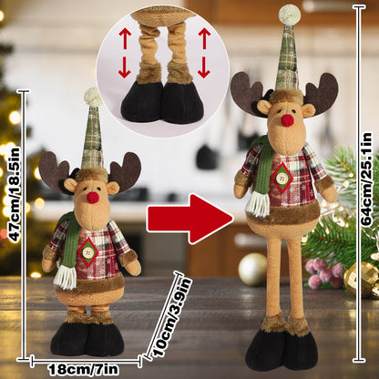 Cross-border Christmas telescopic doll old man snowman elk Christmas decoration supplies Christmas atmosphere decorations