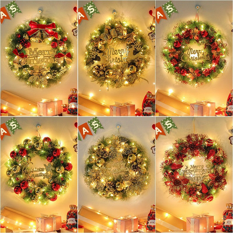 Christmas decorations snowflake wreath 2024 new Christmas tree ring home hotel scene layout door hanging ornaments