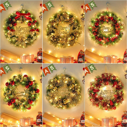 Christmas decorations snowflake wreath 2024 new Christmas tree ring home hotel scene layout door hanging ornaments