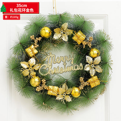 Christmas decorations snowflake wreath 2024 new Christmas tree ring home hotel scene layout door hanging ornaments