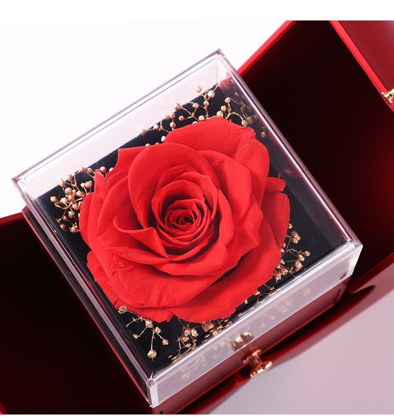 Best-selling new double-open preserved flower apple jewelry box Christmas gift box with gift Christmas necklace packaging