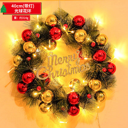 Christmas decorations snowflake wreath 2024 new Christmas tree ring home hotel scene layout door hanging ornaments