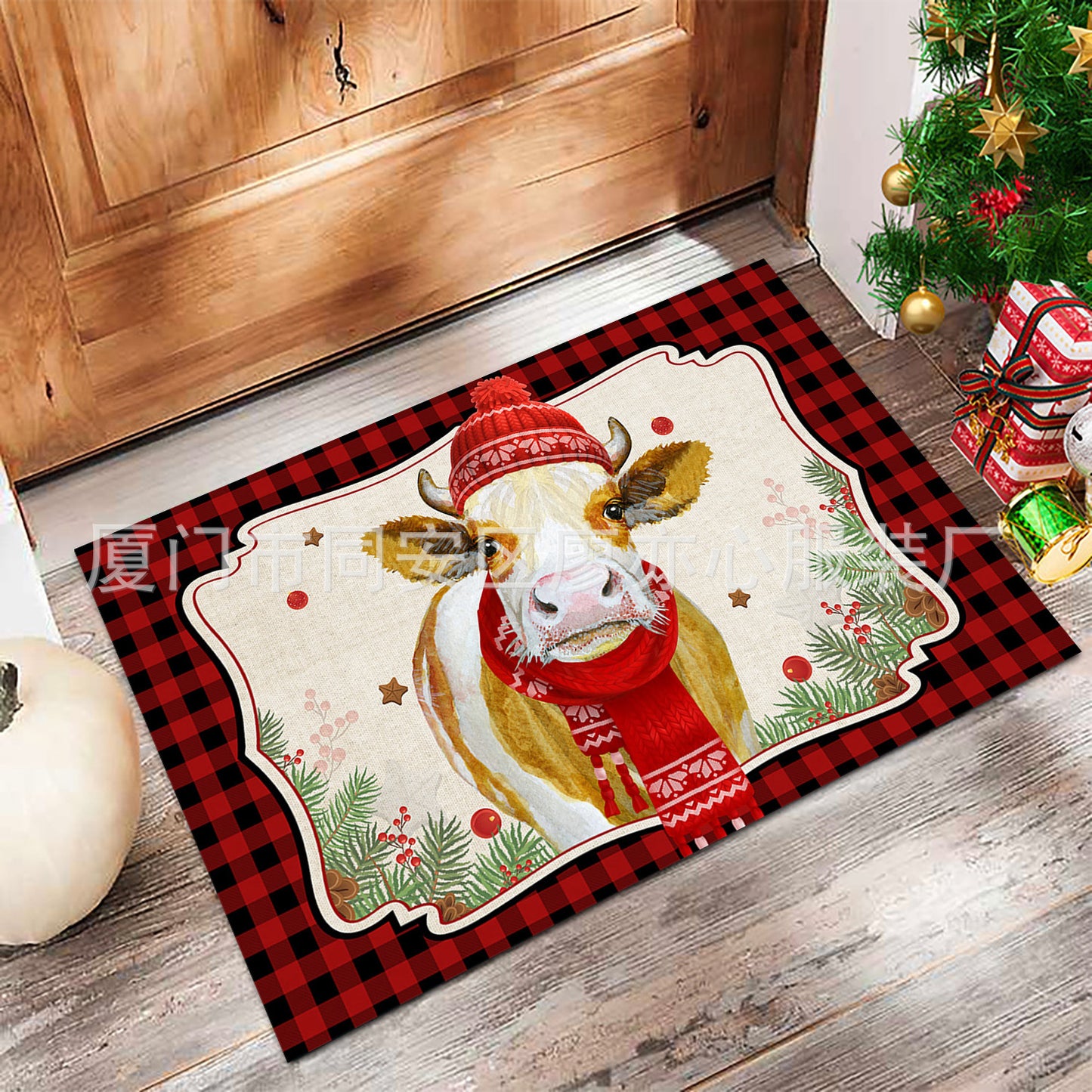 Amazon's new kitchen door mats Nordic simple door non-slip mats bathroom absorbent Christmas floor mats