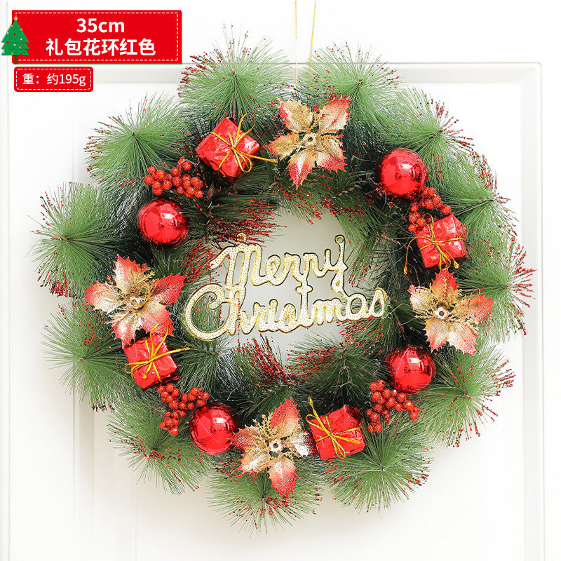 Christmas decorations snowflake wreath 2024 new Christmas tree ring home hotel scene layout door hanging ornaments