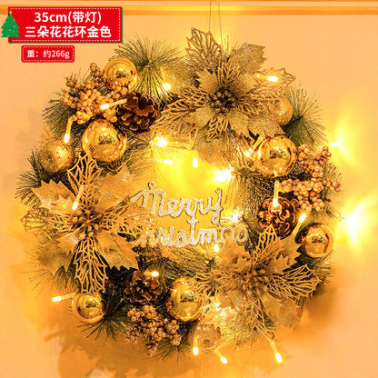 Christmas decorations snowflake wreath 2024 new Christmas tree ring home hotel scene layout door hanging ornaments