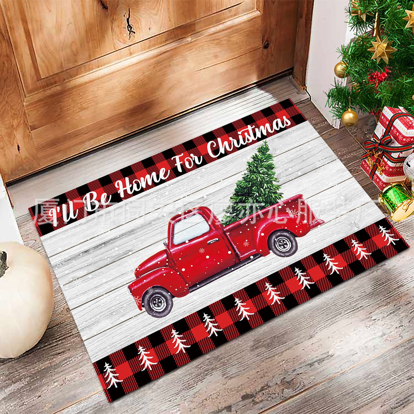 Amazon's new kitchen door mats Nordic simple door non-slip mats bathroom absorbent Christmas floor mats