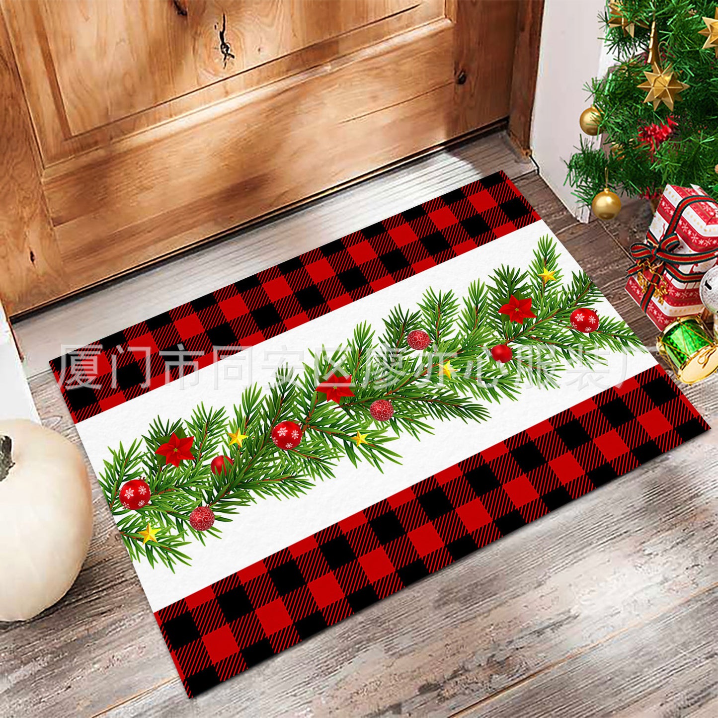 Amazon's new kitchen door mats Nordic simple door non-slip mats bathroom absorbent Christmas floor mats