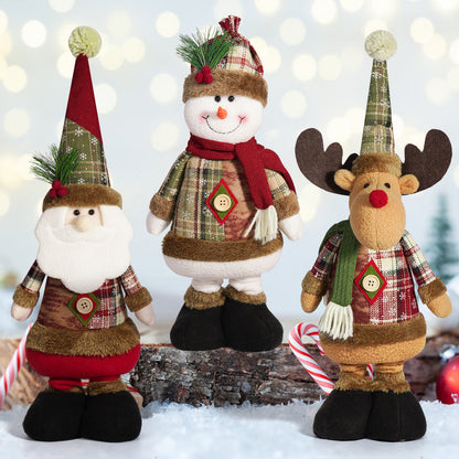 Cross-border Christmas telescopic doll old man snowman elk Christmas decoration supplies Christmas atmosphere decorations