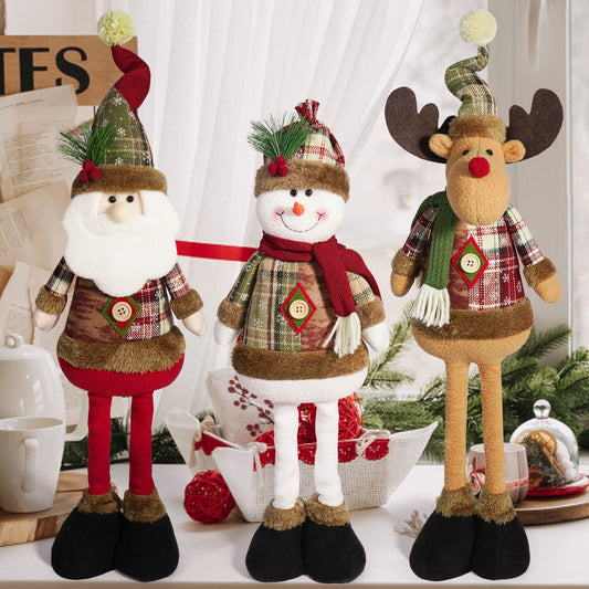 Cross-border Christmas telescopic doll old man snowman elk Christmas decoration supplies Christmas atmosphere decorations