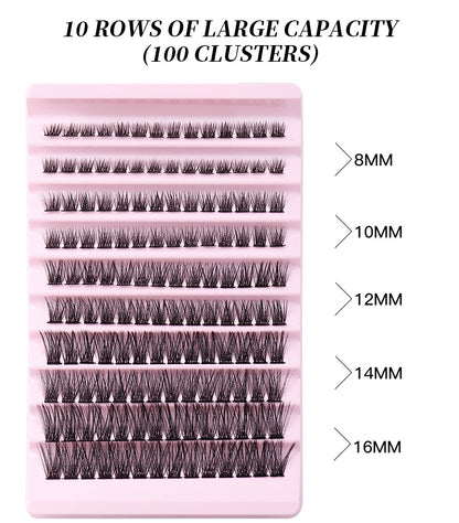 Cross-border new European and American false eyelashes set single cluster natural large capacity segmented hair transplant grafted eyelashes wholesale