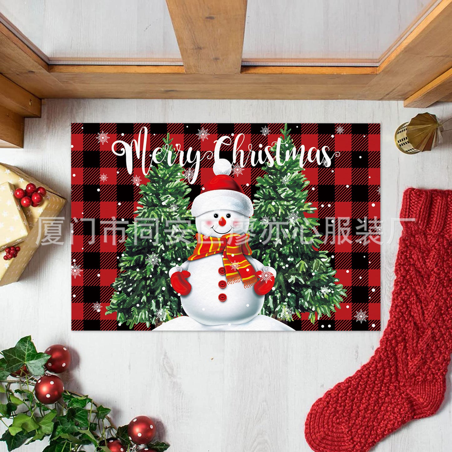 Amazon's new kitchen door mats Nordic simple door non-slip mats bathroom absorbent Christmas floor mats