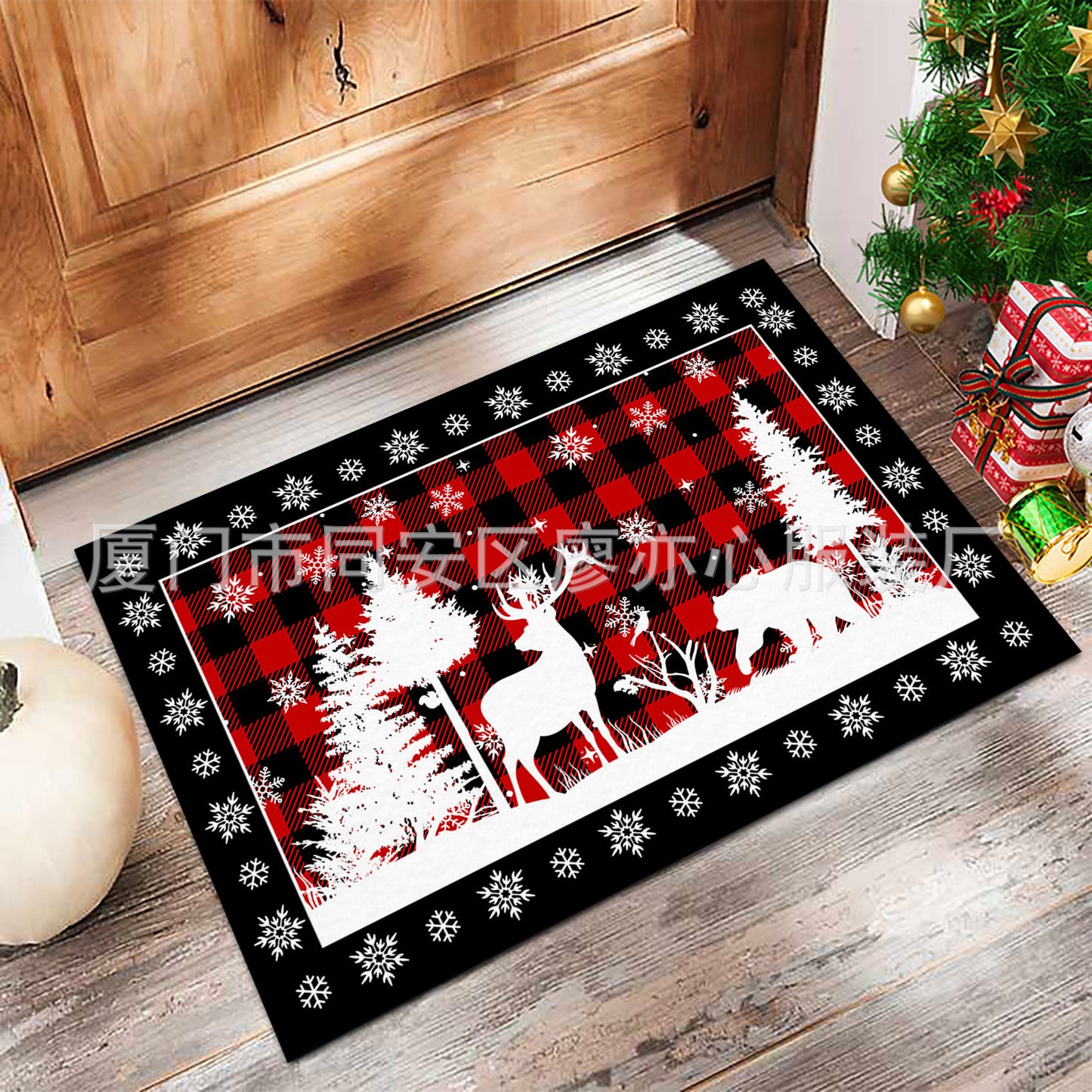 Amazon's new kitchen door mats Nordic simple door non-slip mats bathroom absorbent Christmas floor mats