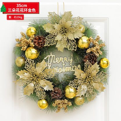 Christmas decorations snowflake wreath 2024 new Christmas tree ring home hotel scene layout door hanging ornaments