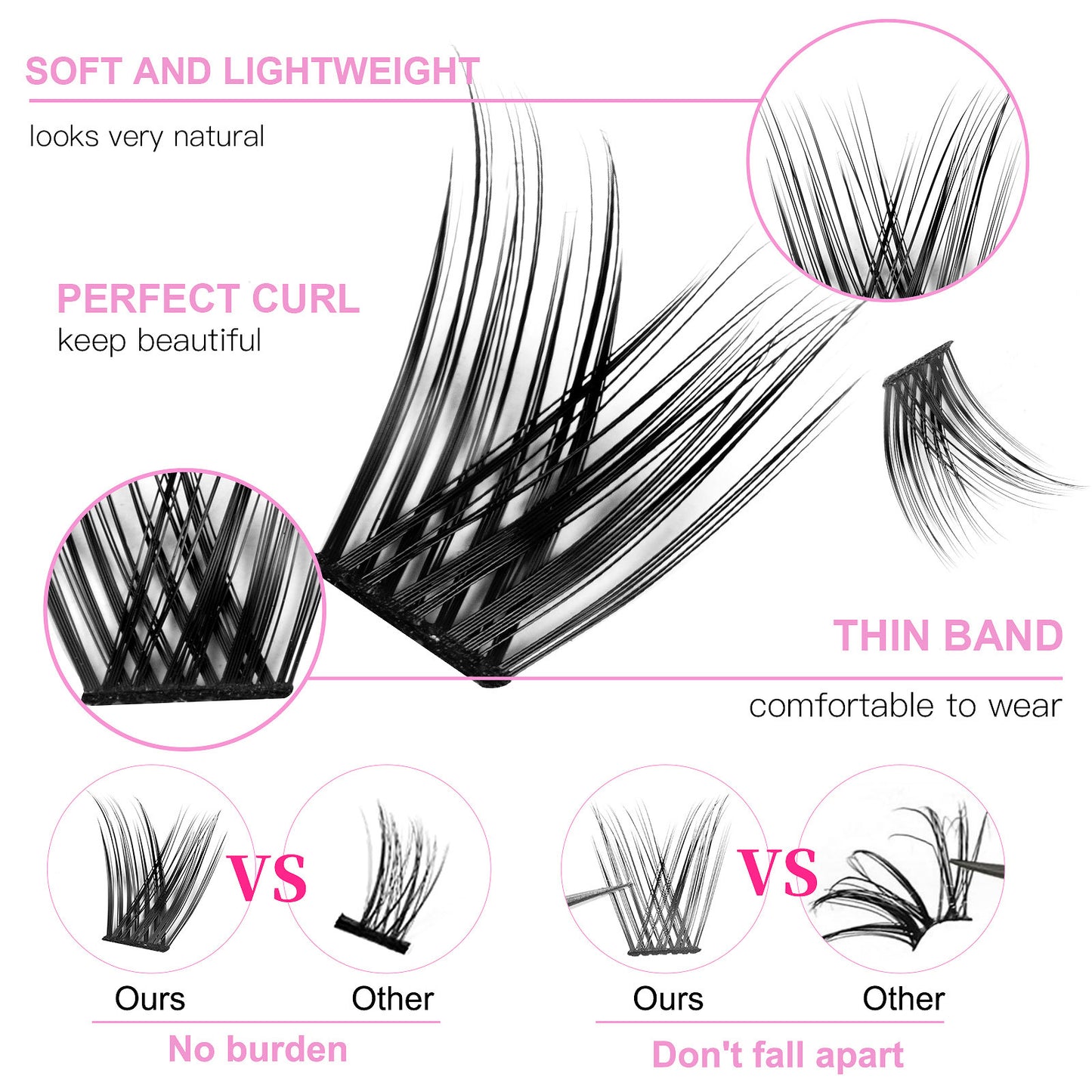 Cross-border new European and American false eyelashes set single cluster natural large capacity segmented hair transplant grafted eyelashes wholesale