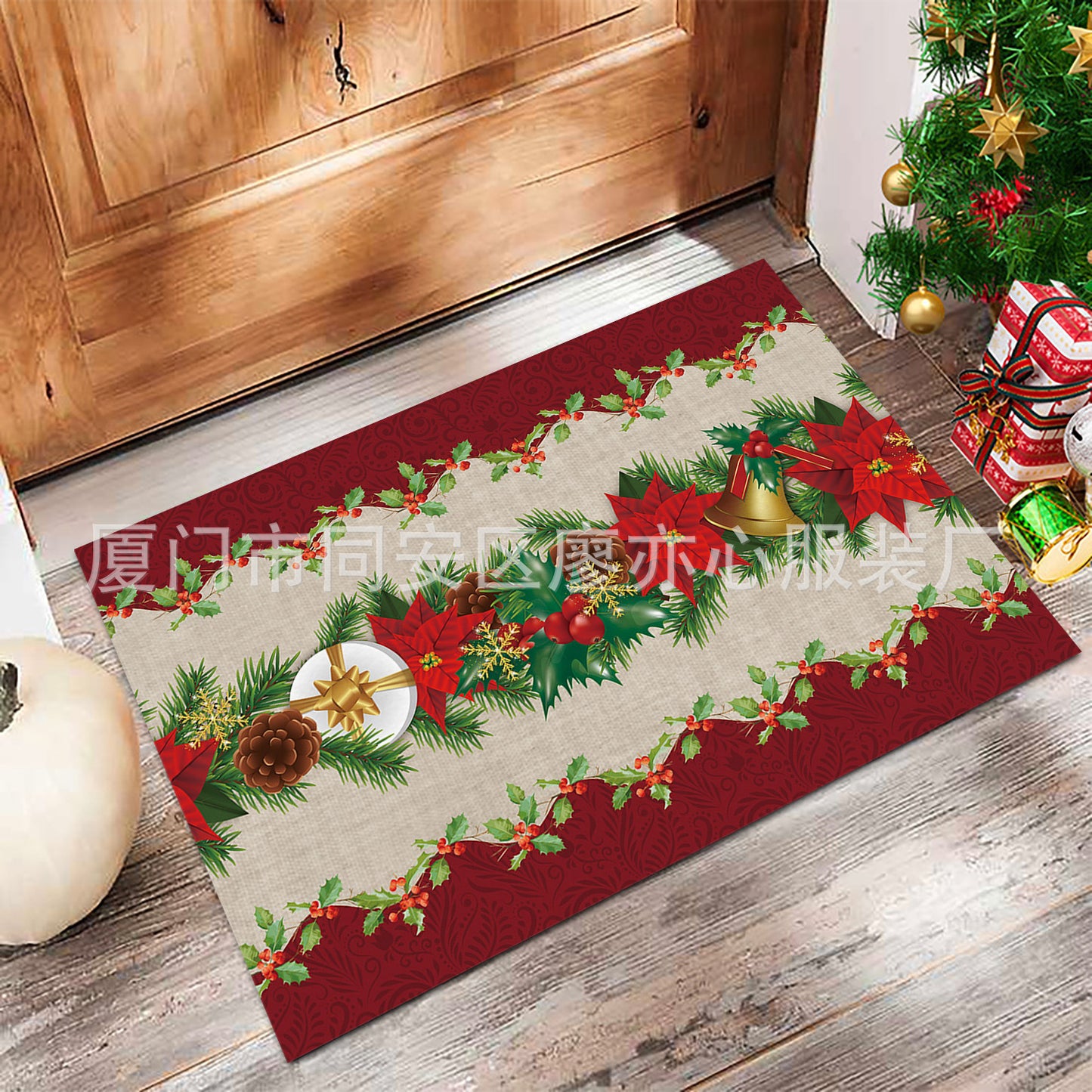 Amazon's new kitchen door mats Nordic simple door non-slip mats bathroom absorbent Christmas floor mats