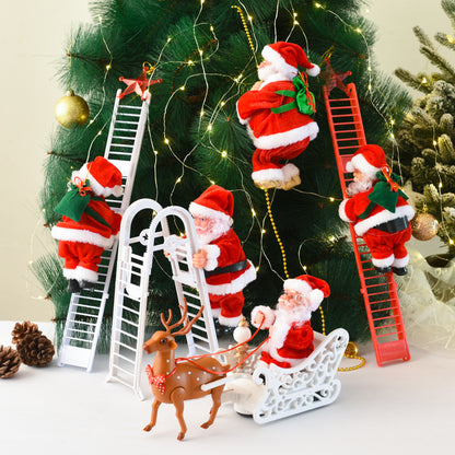 Electric toys, Christmas gifts, Christmas decorations, electric ladder, Santa Claus Christmas doll, flannelette doll