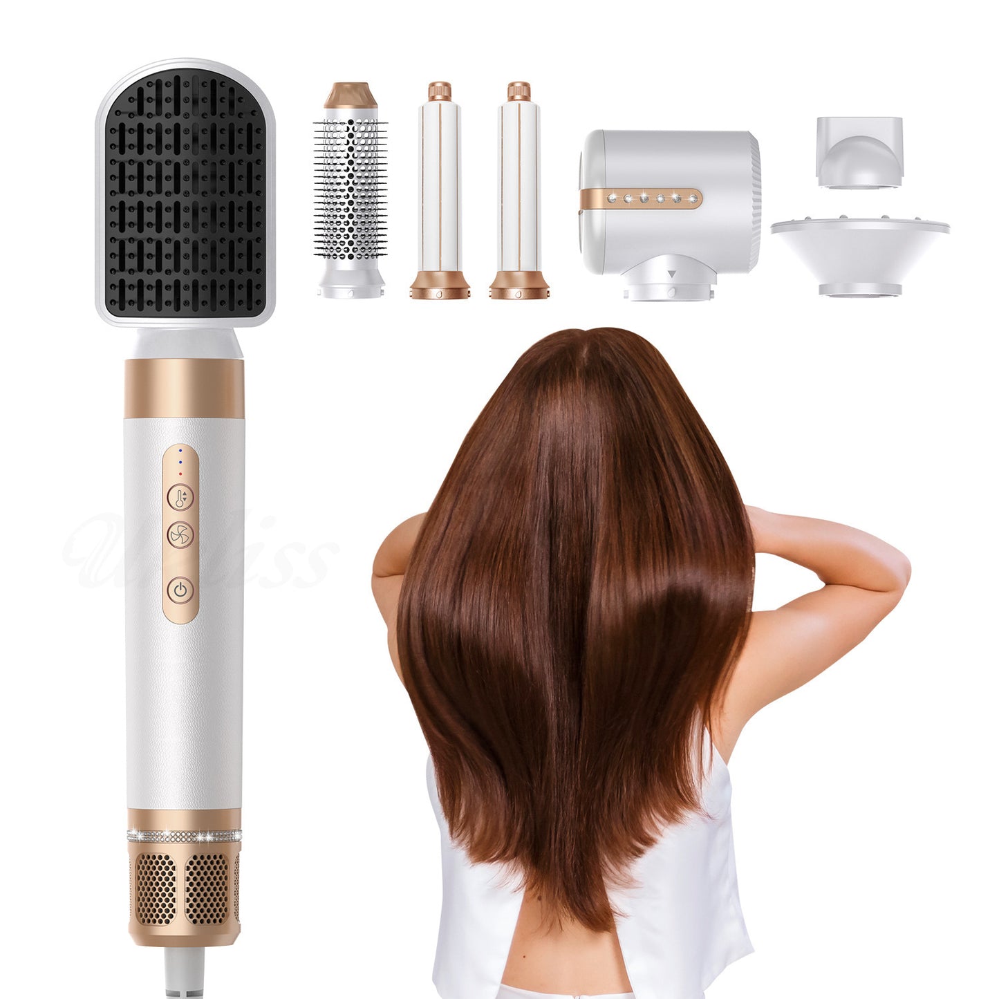 Multifunctional seven-in-one hot air comb curling straight styling automatic high-power high-speed brushless constant temperature hair dryer curly hair