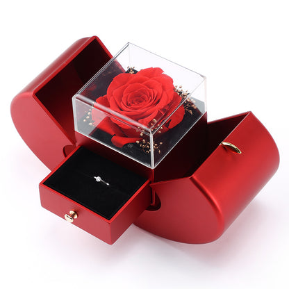 Best-selling new double-open preserved flower apple jewelry box Christmas gift box with gift Christmas necklace packaging