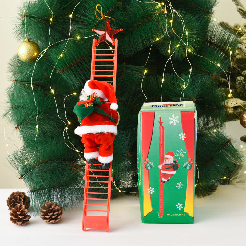 Electric toys, Christmas gifts, Christmas decorations, electric ladder, Santa Claus Christmas doll, flannelette doll