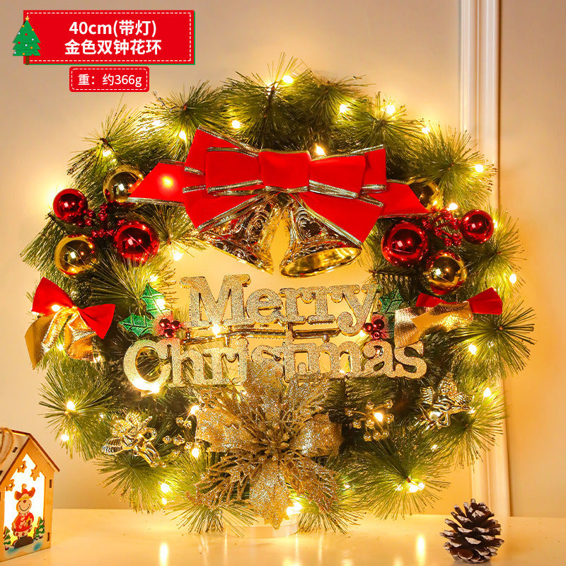 Christmas decorations snowflake wreath 2024 new Christmas tree ring home hotel scene layout door hanging ornaments