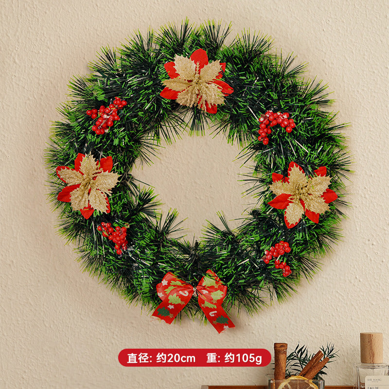 Christmas decorations snowflake wreath 2024 new Christmas tree ring home hotel scene layout door hanging ornaments