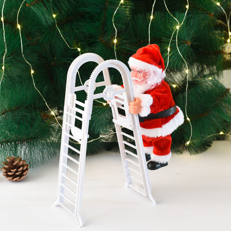 Electric toys, Christmas gifts, Christmas decorations, electric ladder, Santa Claus Christmas doll, flannelette doll