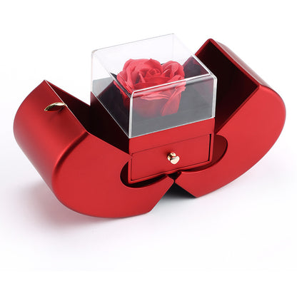 Best-selling new double-open preserved flower apple jewelry box Christmas gift box with gift Christmas necklace packaging