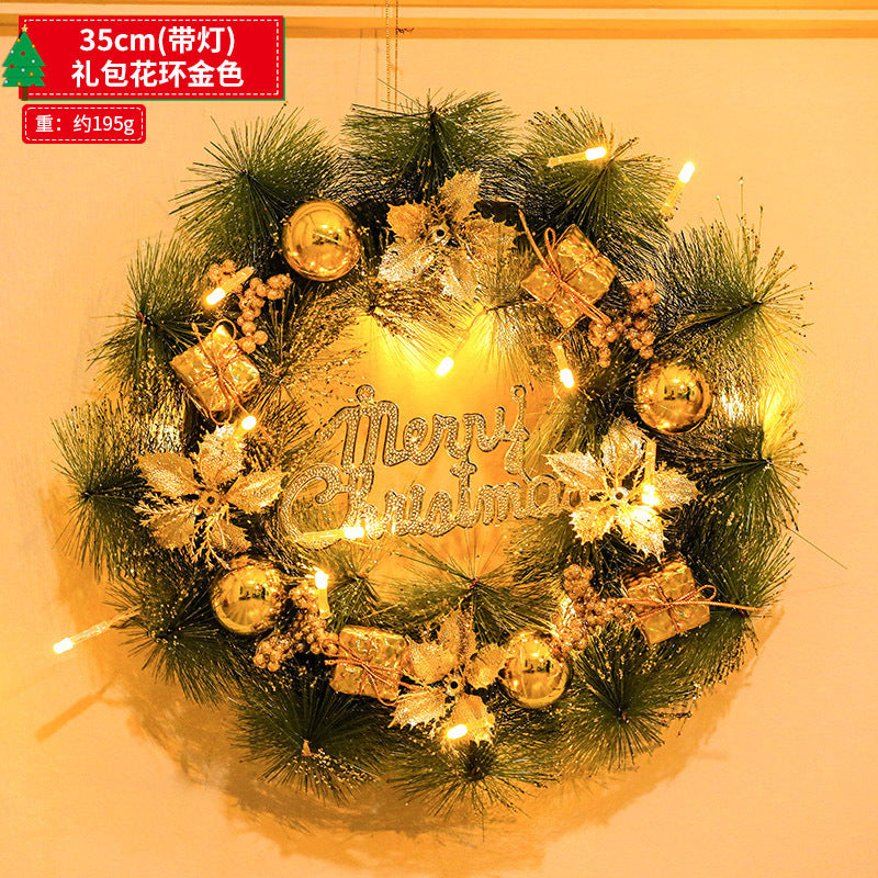 Christmas decorations snowflake wreath 2024 new Christmas tree ring home hotel scene layout door hanging ornaments