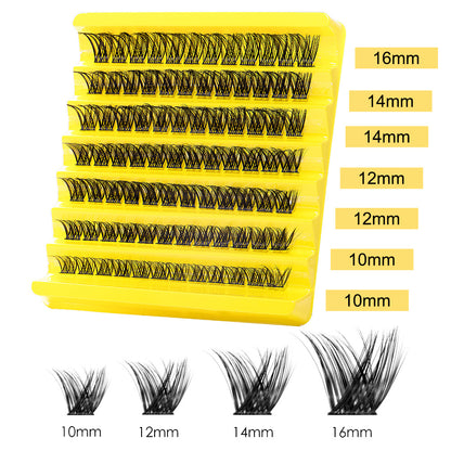 Cross-border new European and American false eyelashes set single cluster natural large capacity segmented hair transplant grafted eyelashes wholesale