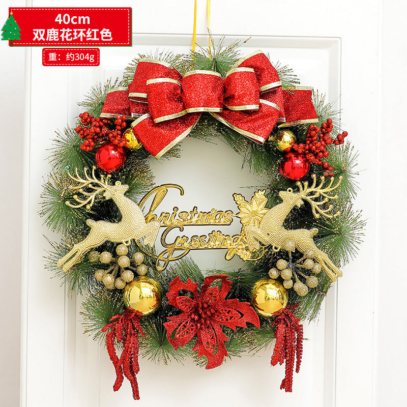 Christmas decorations snowflake wreath 2024 new Christmas tree ring home hotel scene layout door hanging ornaments