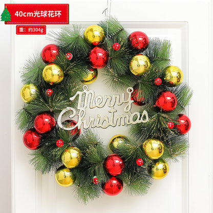 Christmas decorations snowflake wreath 2024 new Christmas tree ring home hotel scene layout door hanging ornaments