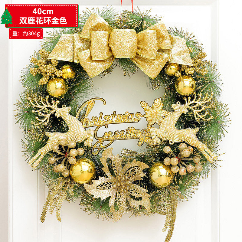 Christmas decorations snowflake wreath 2024 new Christmas tree ring home hotel scene layout door hanging ornaments