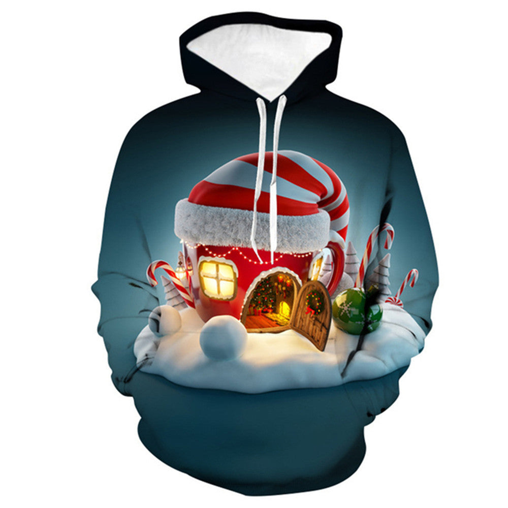 Christmas Hoodie Men's Autumn And Winter 3D Printed Pullover