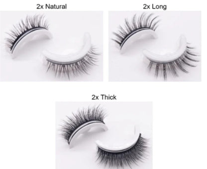 Reusable 3D Mink Lashes Natural False Eyelashes Self Adhesive Fake Glue Free Makeup Eyelash Extension Silk