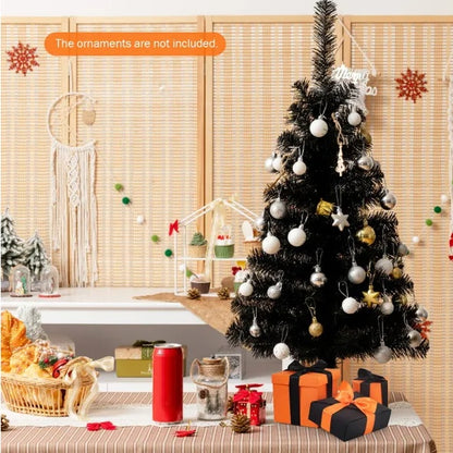 36 Inch Unlit Artificial Christmas Mini Tree With Plastic Stand