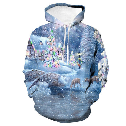 Christmas Hoodie Men's Autumn And Winter 3D Printed Pullover