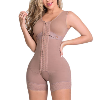 High Compression Full Body Shapewear With Hook And Eye Front