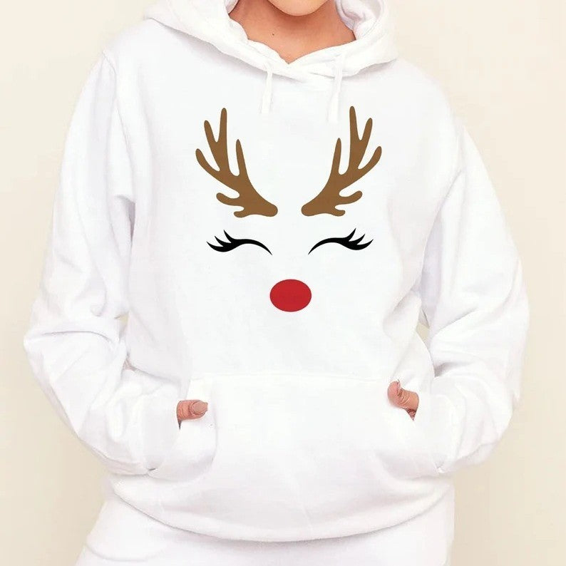 Autumn And Winter Cartoon Elk Men's And Women's Hoodie