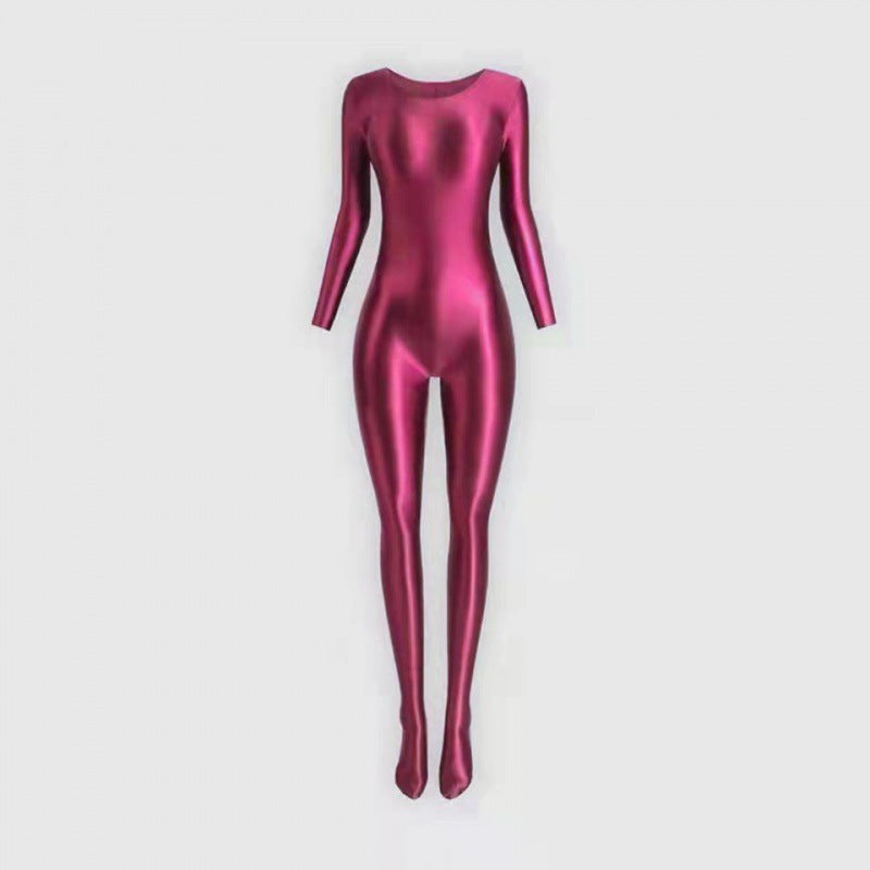 Stretch Gloss Bodysuit Shapewear Vest Leggings Ladies